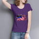 Flag Soaring Eagle Custom Women's T-shirt Purple