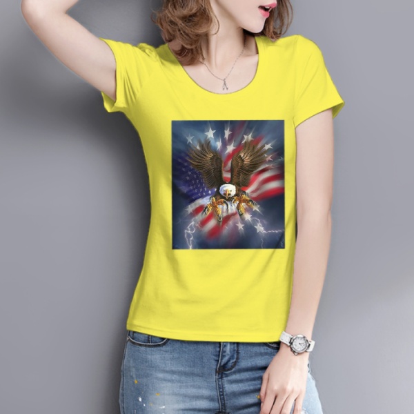 independence Day Custom Women's T-shirt Yellow