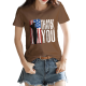 Patriotic Flag Custom Women's T-shirt Brown