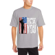 Patriotic Flag Custom Men's Crew-Neckone T-shirt Gray