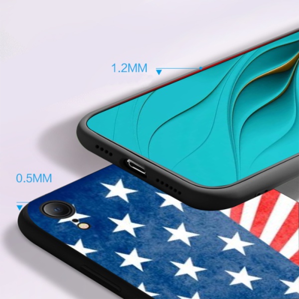 Flag Custom Liquid Silicone Phone Case for iPhone Xr 