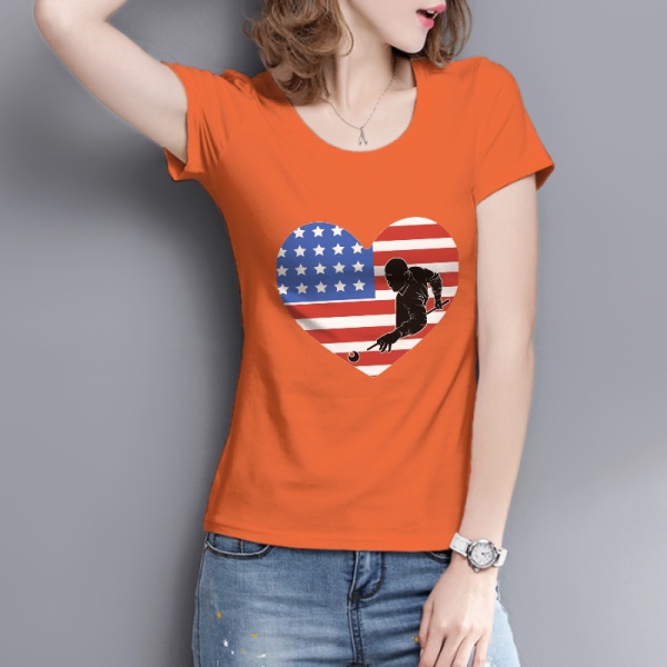 Flag Billiards Custom Women's T-shirt Orange