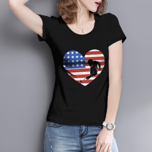 Flag Billiards Custom Women's T-shirt Black