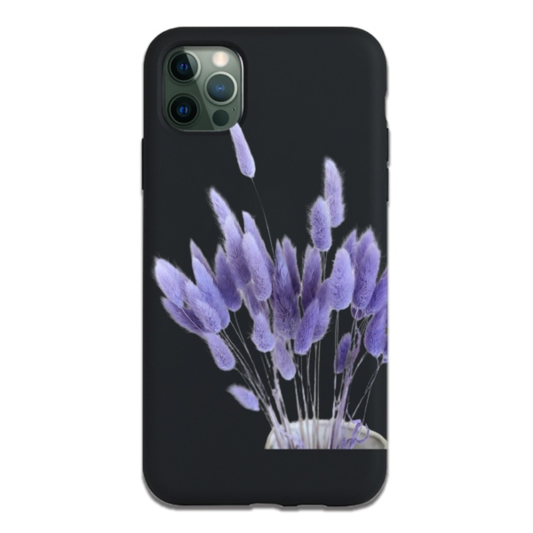 Dried Rabbit Tails Grass Violet Custom Liquid Silicone Phone Case for iPhone 12 Pro 