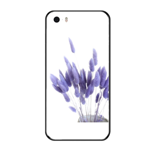 Dried Rabbit Tails Grass Violet Custom Toughened Phone Case for iPhone 5S 