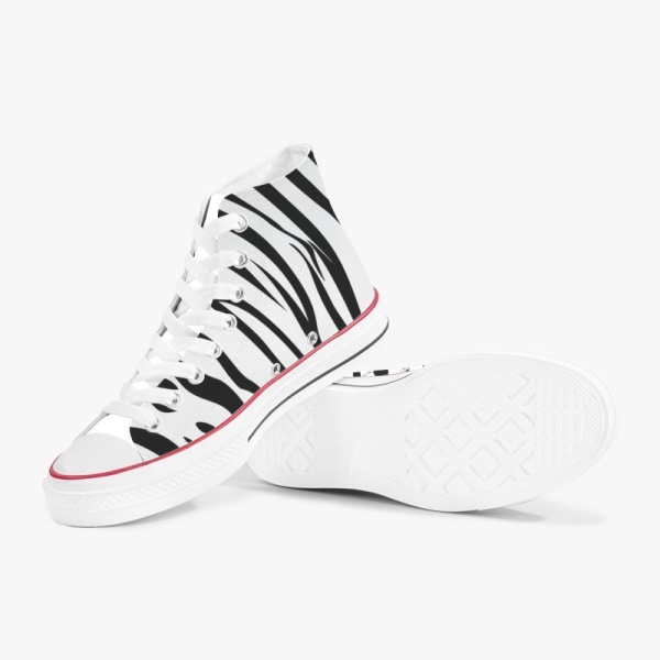 Zebra Custom High Top Canvas Shoes