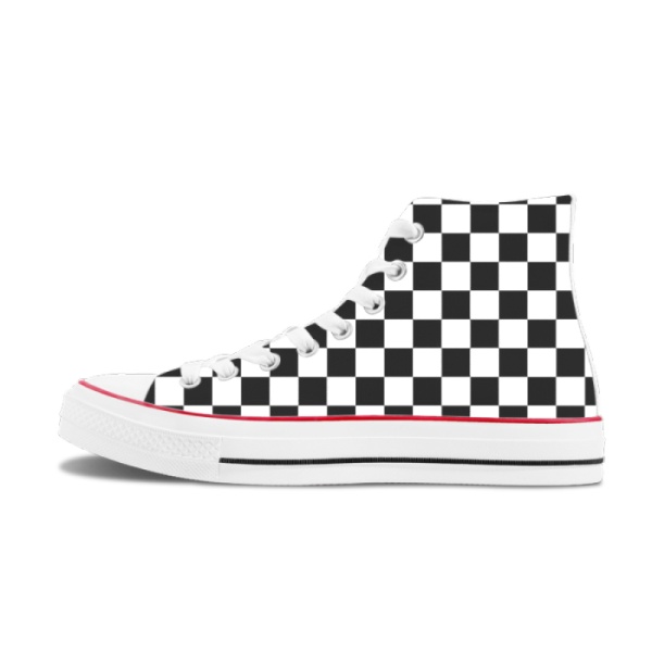 Checkerboard High Top Canvas Shoes