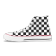Tri-Panel  Checkerboard Zebra High Top Canvas Shoes