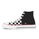 Black Checkerboard High Top Canvas Shoes
